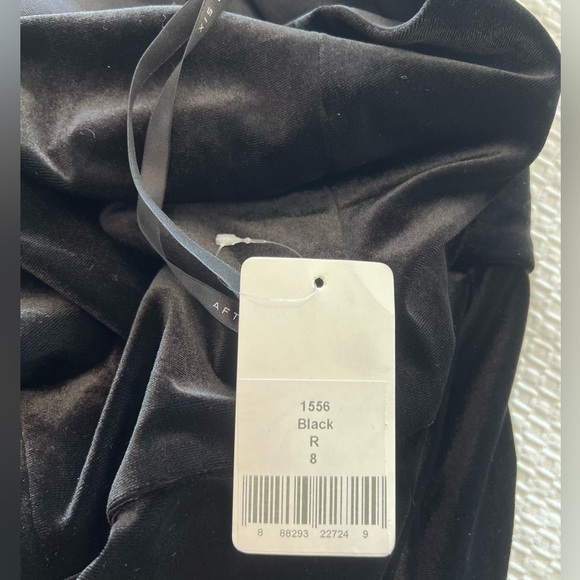 AFTER SIX 1556 ONE-SHOULDER VELVET MAXI DRESS POCKETS BLACK NWT - Picture 15 of 16